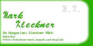 mark kleckner business card